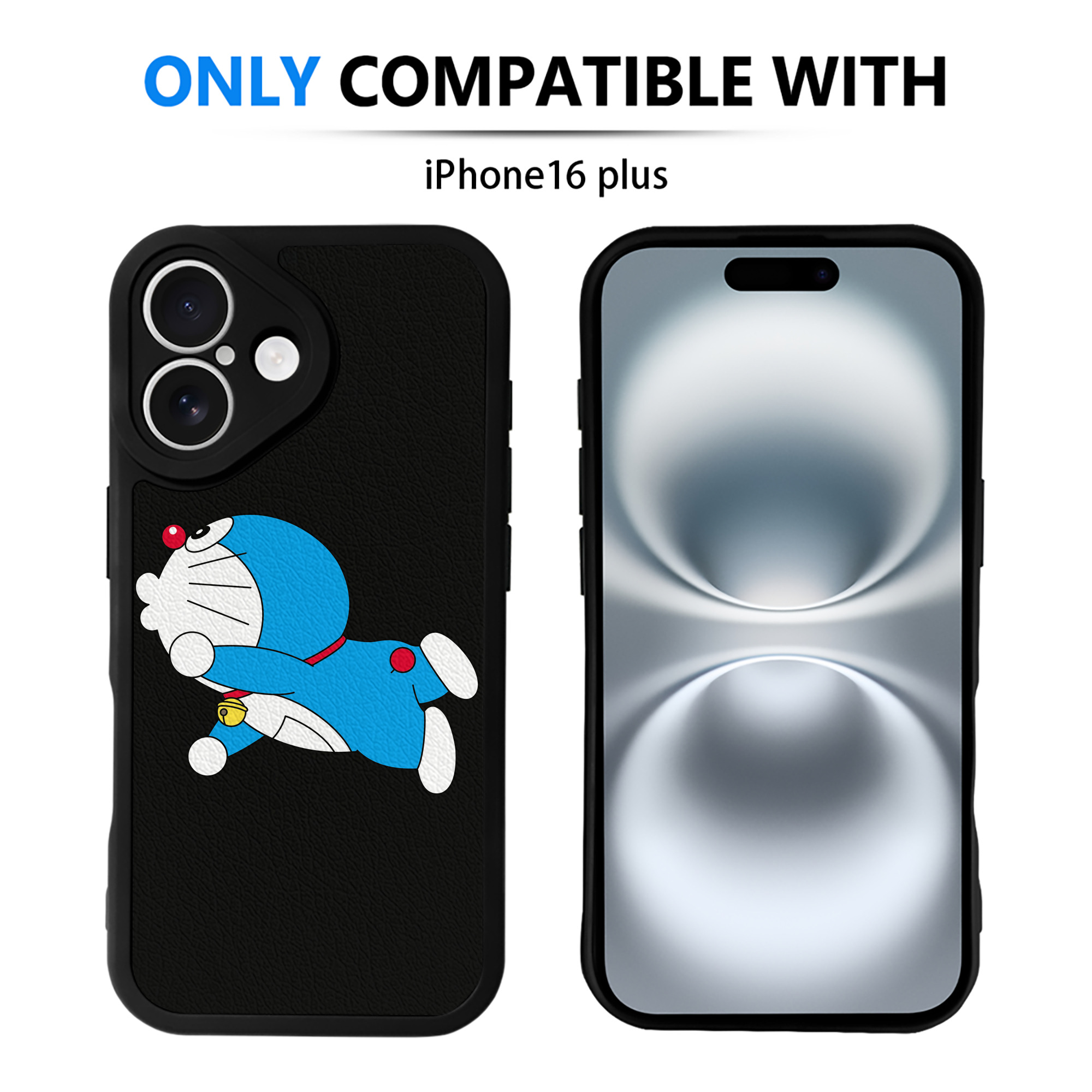（画像用） ドラえもん Doraemon 【iPhone 16シリーズ対応】シリコンスマホケース（レザー調） 材質：シリコン